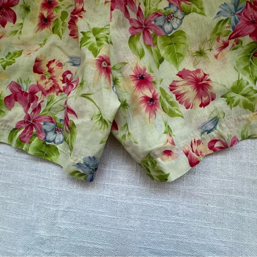 Villager Floral Skort Skirt Linen Cotton Liz Claiborne SZ 16